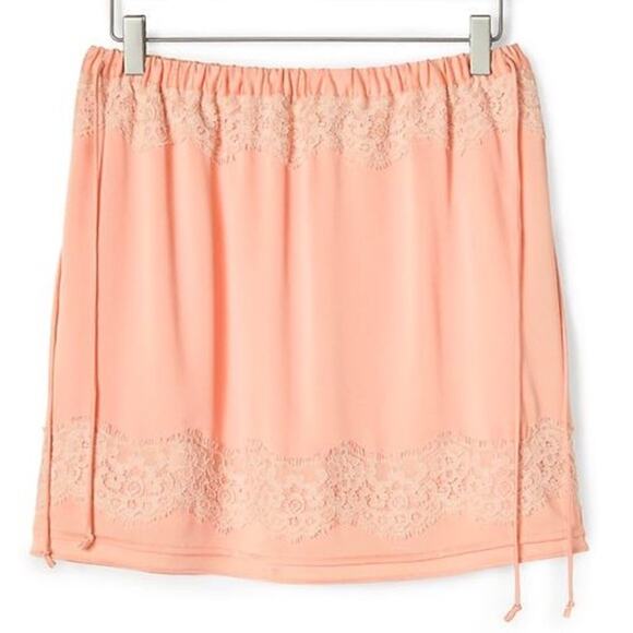 NWOT Banana Republic Peach With Ivory  Lace Detail Mini Skirt Size Small - Picture 6 of 16